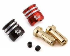 Cheapest 🛒 1UP Racing Heatsink Bullet Plug Grips w/5mm Bullets (Black/Red) 🔥