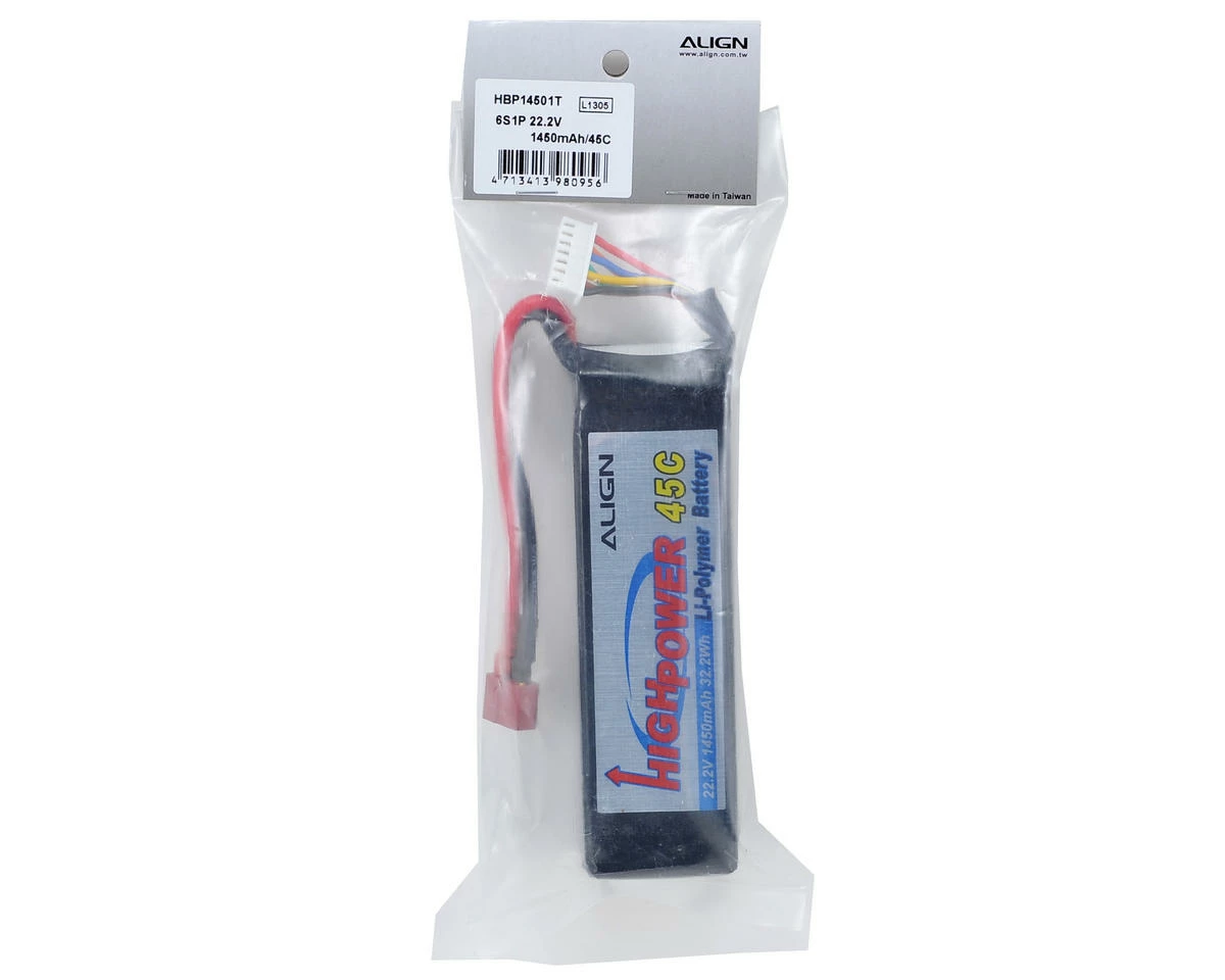 Best Pirce ✨ Align 6S High Power LiPo 45C Battery Pack (22.2V/1450mAh) w/T-Style Connector ⌛ 2 Best Pirce ✨ Align 6S High Power LiPo 45C Battery Pack (22.2V/1450mAh) w/T-Style Connector ⌛ - Image 2