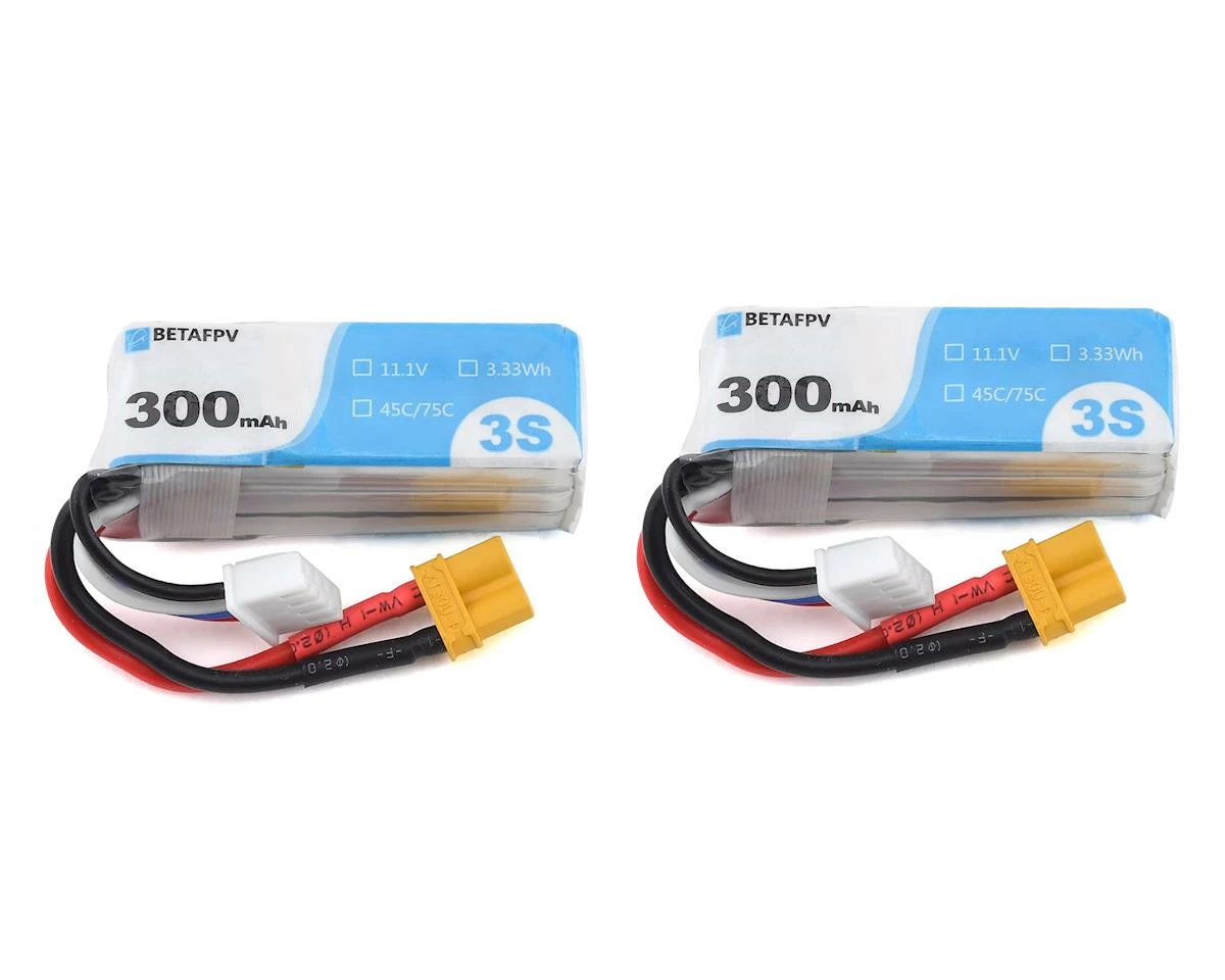 Flash Sale π― BetaFPV 3s 45C LiPo Battery (11.1V/300mAh) (2) (R-Version) w/XT-30 Connector π₯ 1 Flash Sale π― BetaFPV 3s 45C LiPo Battery (11.1V/300mAh) (2) (R-Version) w/XT-30 Connector π₯