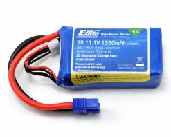 New 👍 E-flite 3S LiPo Battery Pack 30C (11.1V/1350mAh) w/EC3 Connector ✔️