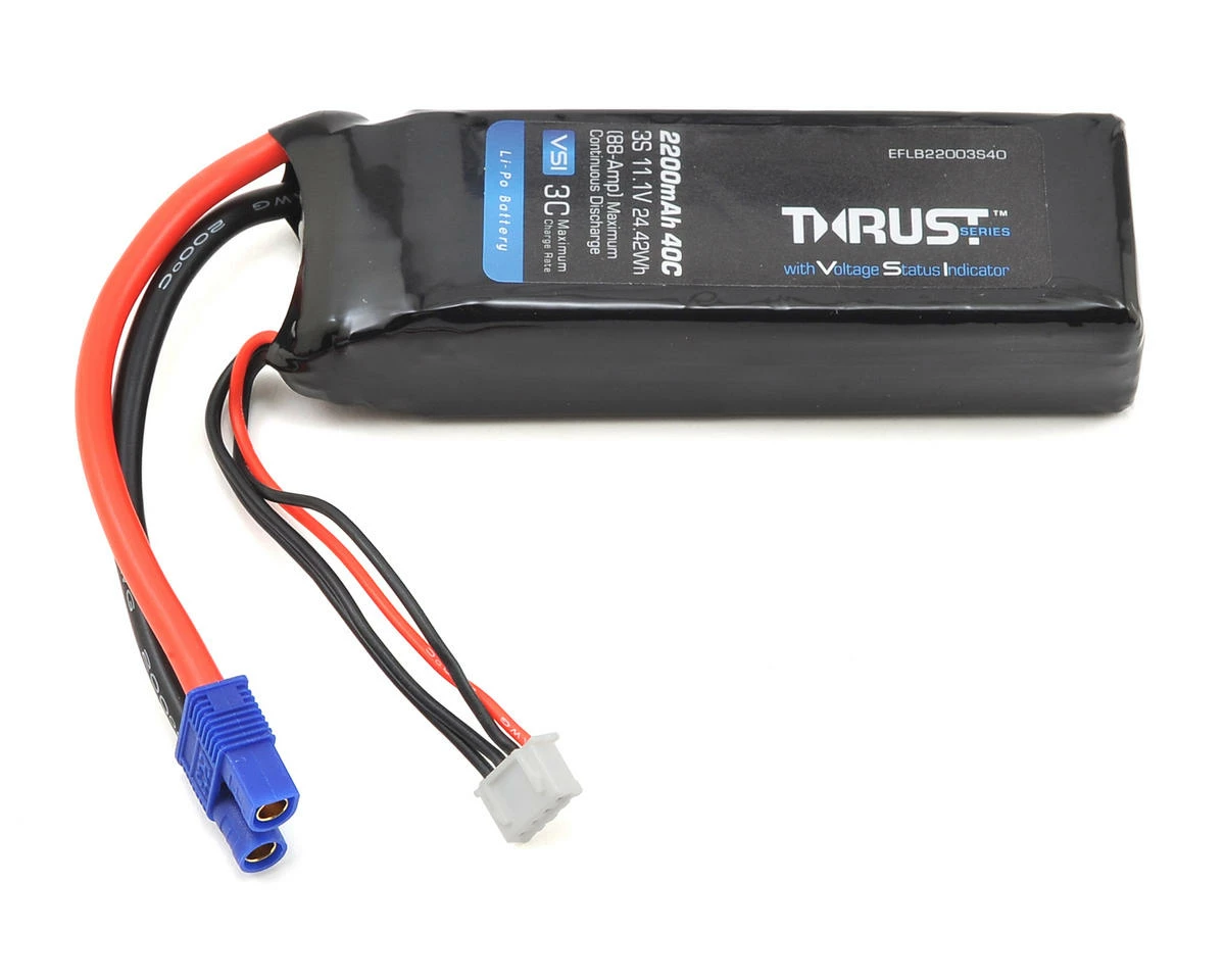 Buy 👏 E-flite Thrust VSI 3S 40C LiPo Battery (11.1V/2200mAh) w/EC3 Connector 🛒 1 Buy 👏 E-flite Thrust VSI 3S 40C LiPo Battery (11.1V/2200mAh) w/EC3 Connector 🛒