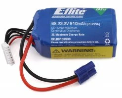 Hot Sale 🧨 E-flite 6S LiPo Battery 30C (22.2V/910mAh) w/EC3 Connector 💯