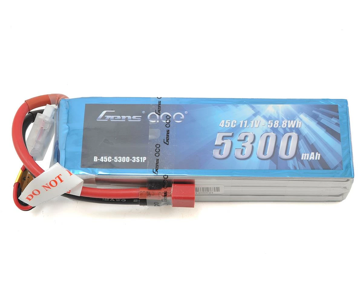 Discount 😉 Gens Ace 3s LiPo Battery 45C (11.1V/5300mAh) w/T-Style Connector 🥰 1 Discount 😉 Gens Ace 3s LiPo Battery 45C (11.1V/5300mAh) w/T-Style Connector 🥰