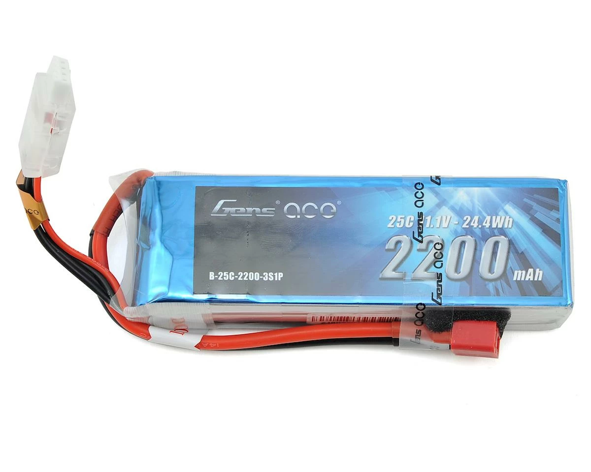 Discount π₯ Gens Ace 3S LiPo Battery 25C (11.1V/2200mAh) w/T-Style Connector π₯ 1 Discount π₯ Gens Ace 3S LiPo Battery 25C (11.1V/2200mAh) w/T-Style Connector π₯
