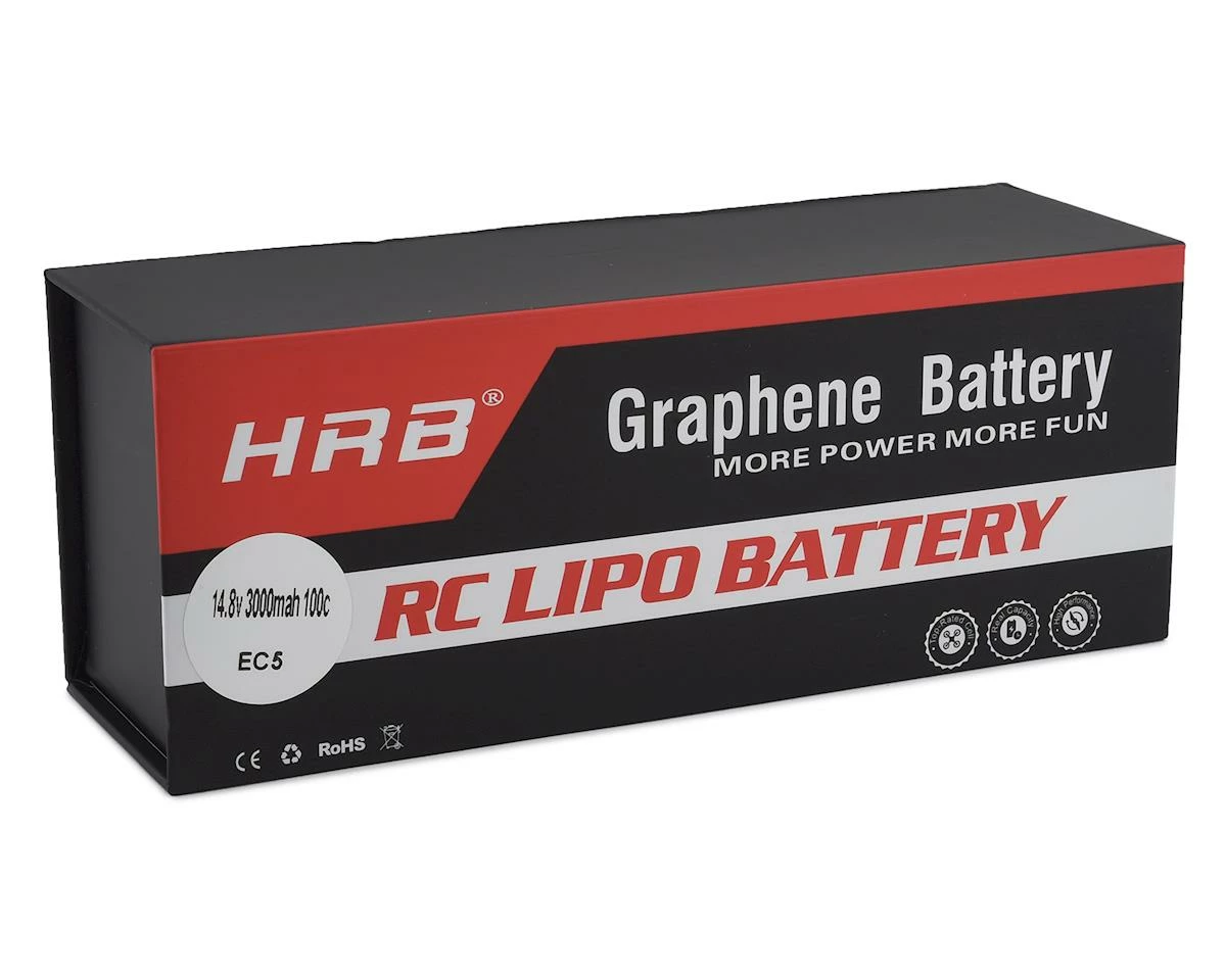 Brand new ✔️ HRB 4S 100C Graphene LiPo Battery (14.8V/3000mAh) w/EC-5 Connector ❤️ 2 Brand new ✔️ HRB 4S 100C Graphene LiPo Battery (14.8V/3000mAh) w/EC-5 Connector ❤️ - Image 2