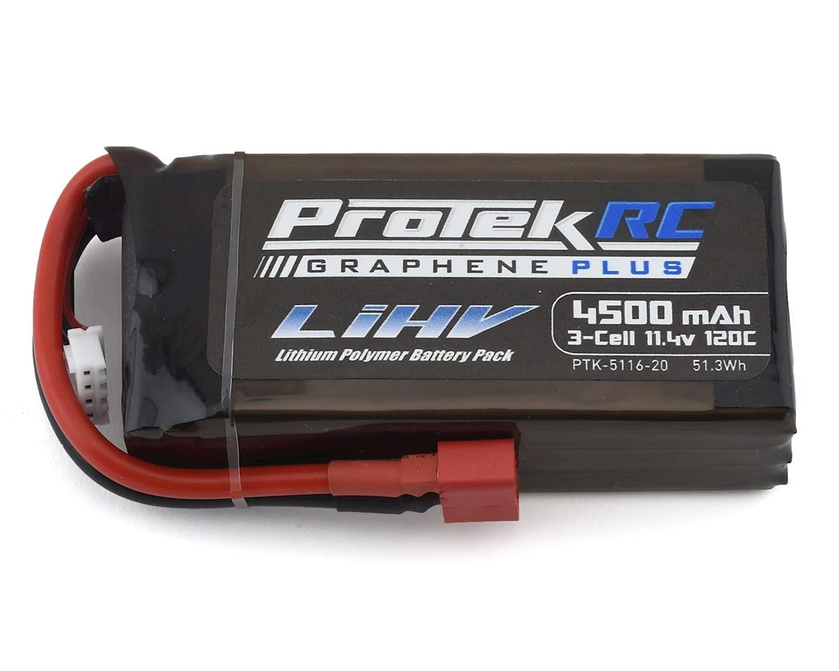 Hot Sale 𧨠ProTek RC 3S 120C Low IR Si-Graphene + HV Shorty LiPo Battery (11.4V/4500mAh) Crawler Pack w/T-Style Plug π 1 Hot Sale 𧨠ProTek RC 3S 120C Low IR Si-Graphene + HV Shorty LiPo Battery (11.4V/4500mAh) Crawler Pack w/T-Style Plug π