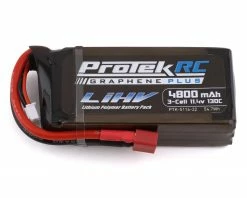 Best deal 😍 ProTek RC 3S 130C Low IR Si-Graphene + HV Shorty LiPo Battery (11.4V/4800mAh) Crawler Pack w/T-Style Plug 🌟