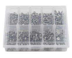 Deals 😀 Samix Stainless Steel M3 Screw Set w/Storage Box (350) (Flat Head/Button Head) ✔️