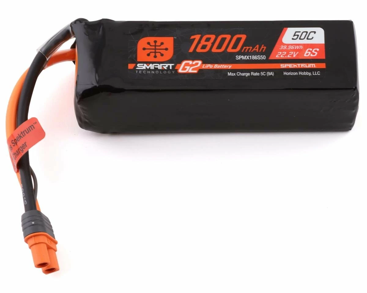 Hot Sale ๐ Spektrum RC 6S Smart G2 LiPo 50C Battery Pack (22.2V/1800mAh) w/IC3 Connector ๐ฏ 1 Hot Sale ๐ Spektrum RC 6S Smart G2 LiPo 50C Battery Pack (22.2V/1800mAh) w/IC3 Connector ๐ฏ