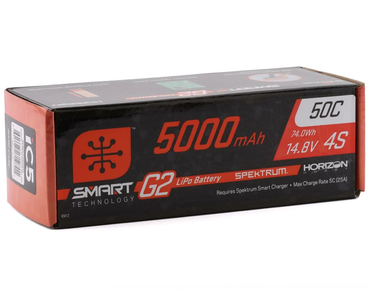 Top 10 🧨 Spektrum RC 4S Smart G2 LiPo 50C Battery Pack (14.8V/5000mAh) w/IC5 Connector 😀 2 Top 10 🧨 Spektrum RC 4S Smart G2 LiPo 50C Battery Pack (14.8V/5000mAh) w/IC5 Connector 😀 - Image 2