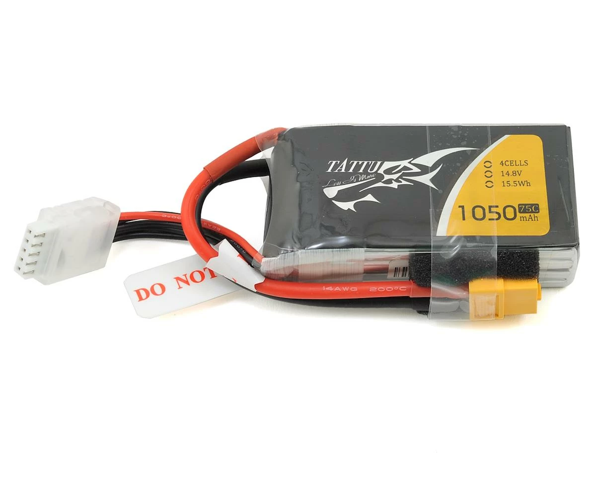 Deals 👍 Tattu 4s LiPo Battery 75C (14.8V/1050mAh) w/XT-60 Connector ❤️ 1 Deals 👍 Tattu 4s LiPo Battery 75C (14.8V/1050mAh) w/XT-60 Connector ❤️