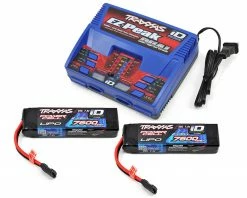 Discount ⭐ Traxxas EZ-Peak 2S "Completer Pack" Dual Multi-Chemistry Battery Charger w/Two Power Cell 2S Batteries (7600mAh) 🌟