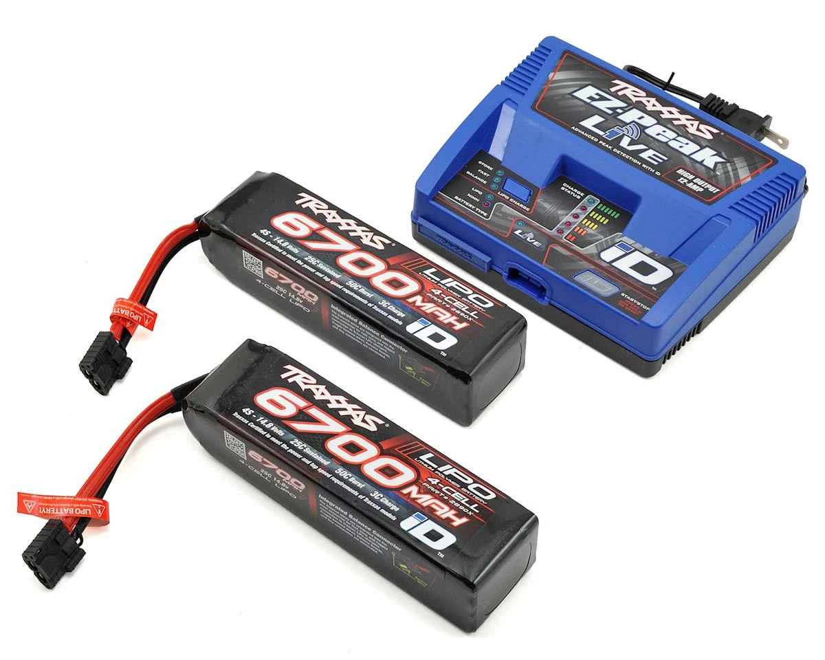 New ✔️ Traxxas EZ-Peak Live 4S "Completer Pack" Multi-Chemistry Battery Charger w/Two Power Cell 4S Batteries (6700mAh) 😍 1 New ✔️ Traxxas EZ-Peak Live 4S "Completer Pack" Multi-Chemistry Battery Charger w/Two Power Cell 4S Batteries (6700mAh) 😍