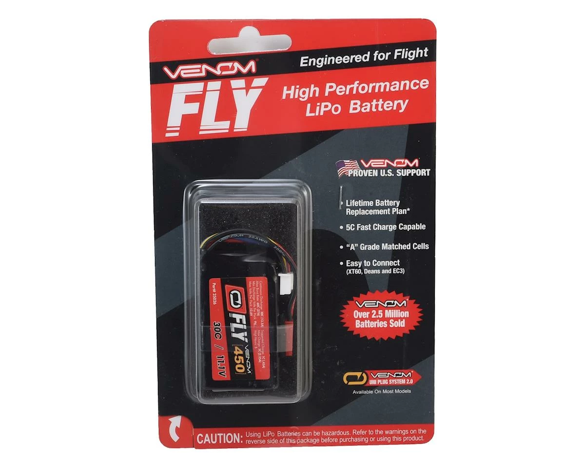 Flash Sale π Venom Power Fly 3S 30C LiPo Battery (11.1V/450mAh) w/JST Connector π 2 Flash Sale π Venom Power Fly 3S 30C LiPo Battery (11.1V/450mAh) w/JST Connector π - Image 2