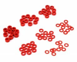 Deals ❤️ Yeah Racing 3x0.25/0.5/1.5/2/2.5/3mm Flat Washer Set (Red) (70) 🧨
